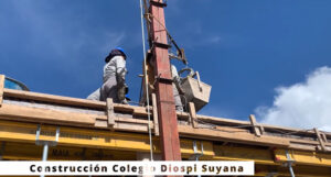 Betonieren der Decke in der Schule